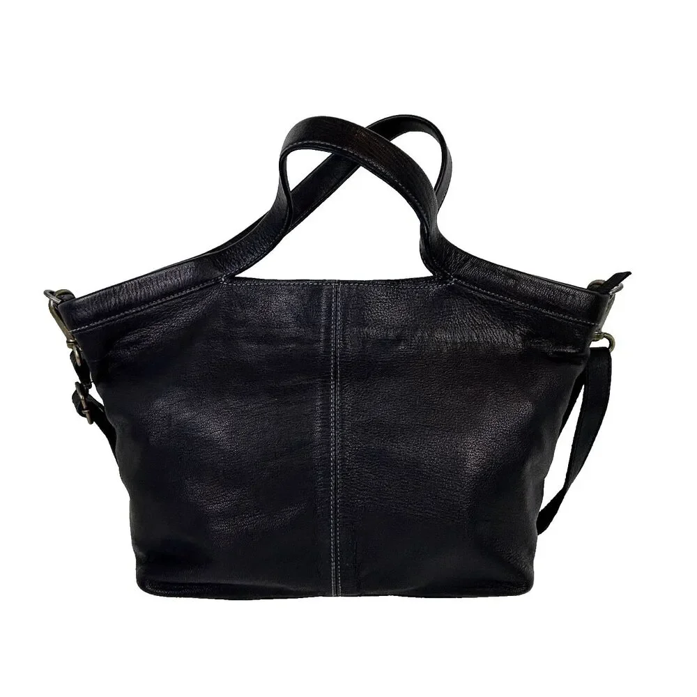 Latico NJ Free People Colin Leather Tote Bag Black Studded Mixed Metal Shoulder